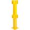 Post for safety railing for exterior use, yellow colour RAL 1023